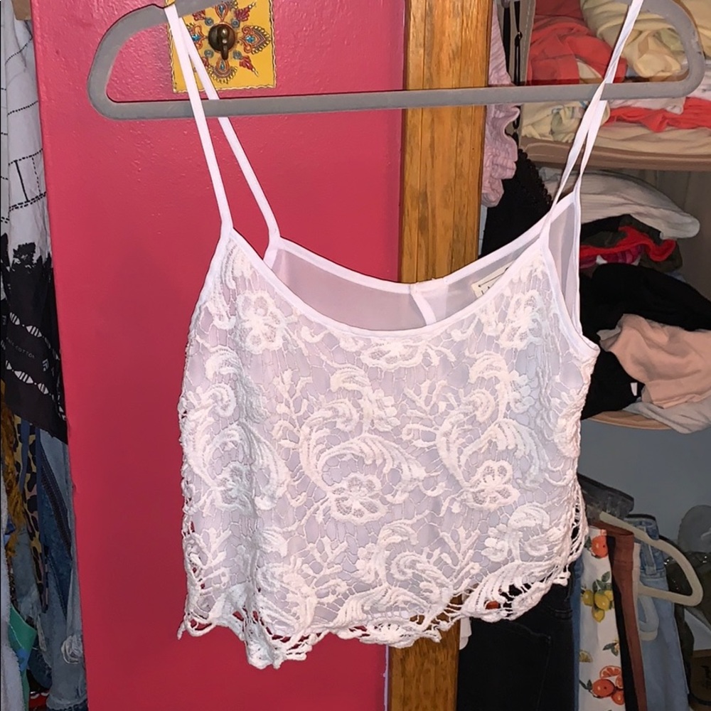 Sheer white floral top